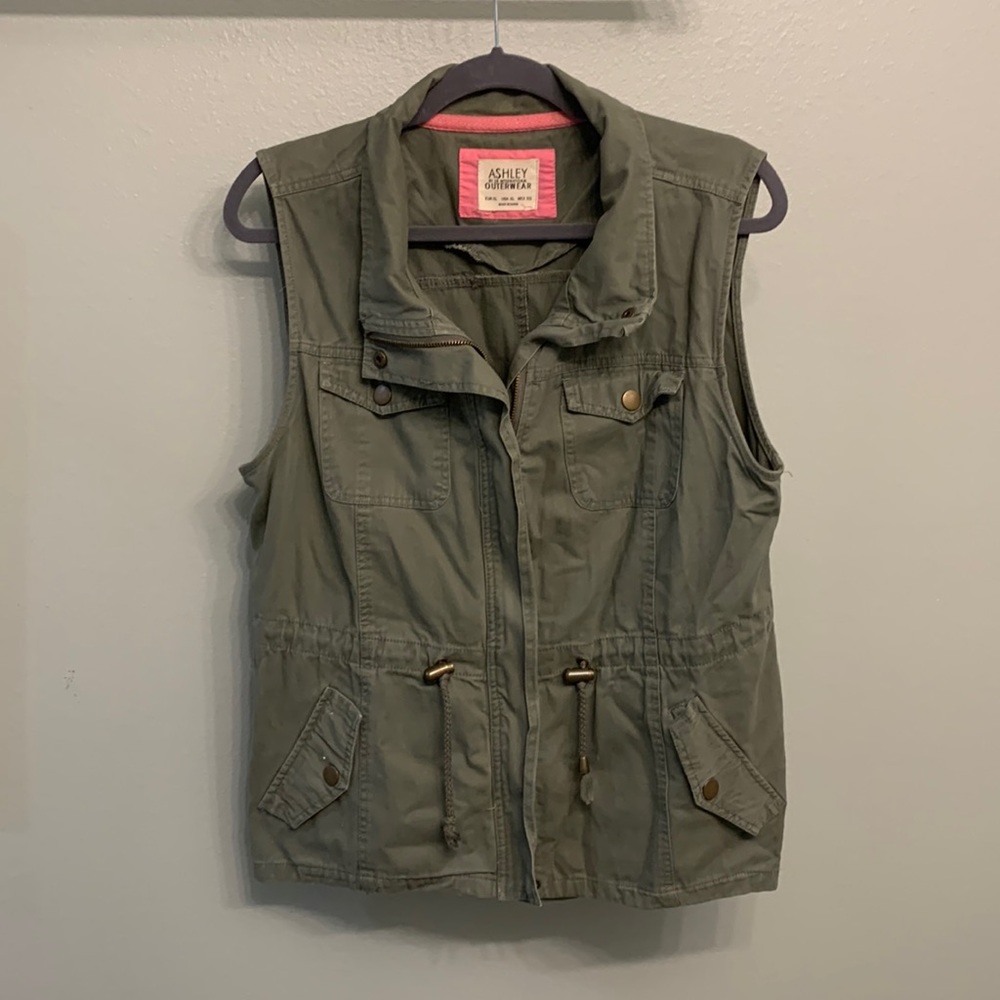 Olive Green Light Cotton/Denim Vest